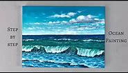 Ocean Painting STEP by STEP Acrylic on Canvas (ColorByFeliks)