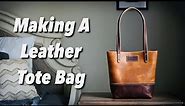 How to make a leather tote bag with interior liner - Leather Craft