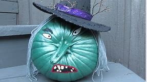 Wicked Witch Painted Pumpkin Halloween Craft