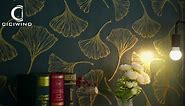 17.3In×393.7In Vintage Peel and Stick Wallpaper Green and Gold Ginkgo Leaves Contact Paper Removable Self-adhesive Wallpaper for Bathroom Bedroom Retro Luxurious Vinyl Wallpaper Home Renovation