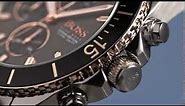 Hugo Boss Ocean Black Edition Two Tone Bracelet Watch 1513705