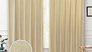 DriftAway Pinch Pleat Blackout Curtains 84 Inches Long Linen Curtains 2 Panels Set Linen Textured Curtains for Bedroom Living Room Thermal Insulated Privacy Back Tab Window Drapes 52x84 Beige