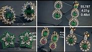Emerald ruby diamond earrings with weight & price/emerald studs