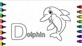 How To Color a Dolphin - Coloring Pages for Kids - Drawing with Colored Markers | Worksheet #14
