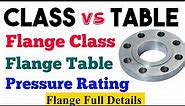 Flange Class Explained | Flange Table vs Flange Class | Flange Class 150 vs Class 300