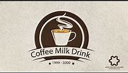 Adobe Illustrator CC - Coffee Vintage Logo Design (No Speed art) - Drink Coffee Cup Logo