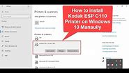 How to install Kodak ESP C110 printer driver manually using its basic driver