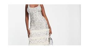 Lace & Beads exclusive embellished maxi dress in champagne  | ASOS