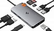 Spigen 8-in-1 USB C Hub Multiport Adapter 100W PD 3.0 microSD/SD Card Reader 5Gbps Data Port for MacBook Pro Air M1 M2 Steam Deck Dell XPS 4K 60Hz HDMI Ethernet USB C and 3 USB A Port