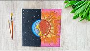 Sun and Moon | Cosmic Couples | Acrylic Painting Tutorial for Beginners