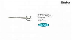 Instrapac Dressing Scissors 5 Sharp Blunt Disposable 7912