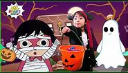 Halloween Trick or Treating at the Haunted House with Ryan | Animation for Kids