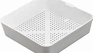 STEADYKLEEN - 8.5-inch Floor Sink Drain Cover Alternative, Square Drain Basket for Restaurants, Use Below 3 Compartment Sink. Sink Strainer with 0.19-inch Holes, Versatile Plastic Drain Screen Basket