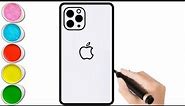 Easy Apple Iphone Drawing & Colouring,How to draw a kids apple for toddlers Iphone
