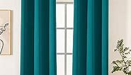 Grommet Blackout Curtains 54 Inches Long 2 Panels, Light Blocking Window Drapes for Bedroom, Thermal Insulated, Noise Reduction, Teal, 42" Wide x 54" Length