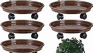 8 Packs Large Plant Caddy with PU Wheels 12” Rolling Plant Stands Heavy-duty Plastic Plant Roller Base Pot Movers Plant Saucer on Wheels Indoor Outdoor Plant Dolly with Casters Planter Tray Coaster