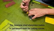KAKURI Leather Knife with Sheath for Both Handed Use, Made in JAPAN, Japanese High Speed Steel, Professional Leather Cutting and Skiving Knife, Oak Handle
