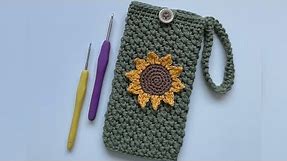 Crochet - Suzzett Stitch Phone Case/Phone Cover with Sunflower 🌻