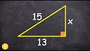How to find the missing length of a leg of a right triangle