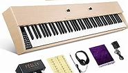 Digital Piano Keyboard, 88 Semi Weighted Key Digital Piano, Full-Size Standard Key Digital Piano for Beginner with 380 Tone, 128 Polyphony, 88 Song, 256 Rhythm, Triple Pedal, Headphone