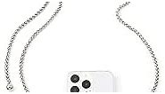 Portable Phone Clip Adjustable Crossbody Chain Phone Chain Accessories Metal Chain Phone case Lanyard Phone Lanyard Crossbody Rope (Cell Phone Clips and Chains（Silver White Color） X03)