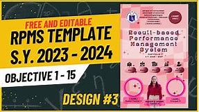 RPMS TEMPLATE S.Y. 2023-2024 for TEACHER I-III (FREE & EDITABLE) (OBJECTIVE 1-15) - DESIGN #3