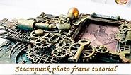 Steampunk altered photo frame with new Prima Rust pastes - mixed media tutorial