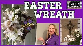 Easter wreath with cross | Religious Easter Decorations | INEXPENSIVE!