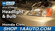 How to Replace Headlight 01-03 Honda Civic