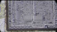 #321 Intel 8080 integrated circuit under the microscope