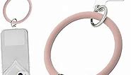 Naiadiy Silicone Loop Phone Lanyard, Cell Phone Hand Wrist Lanyard Strap with Key Chain Holder, Universal for Phone Case Anchor Fit All Smartphones-Sakura Pink