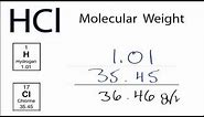 Molar Mass / Molecular Weight of HCl : Hydrochloric acid