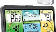 ThermoPro TP280 1000FT Home Weather Stations Wireless Indoor Outdoor Thermometer, Indoor Outdoor Weather Stations with Swiss-Made Sensor, Inside Outside Weather Thermometer Barometer with Forecast
