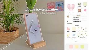 phone transformation 🍡 | aesthetic ios 14 setup, phone accessories, cute widgets