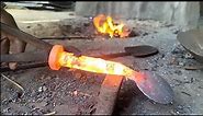 Blacksmith | how to make fruit carving knife | from a rusty bolt.