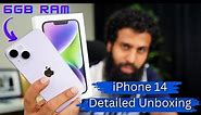 iPhone 14 Purple Detailed Unboxing in Hindi Indian Unit