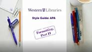 APA Style Guide Formatting II: Reference list, Appendices, and Table & Figures