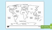 World Map Colouring Page To Print