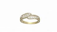 14k Yellow Gold Bypass Diamond Anniversary Ring (1/3cttw, I-J Color, I2-I3 Clarity), Size 7