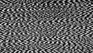 Fuzzy static interference screen display tv monitor black and white zig zag abstract background