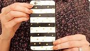 DIY Stripes and Gold Confetti Phone Case