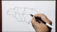 How to draw Jamaica map || Outline map drawing