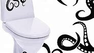 15 Pieces Kraken Octopus Toilet Tentacles Wall Decals Decor Sticker Octopus Toilet Home Decal Black Sea Creature Wall Art Sticker Tentacles Bathroom Kraken Decal for Toilet Seat