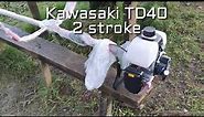 Kawasaki TD40 2stroke grass cutter unboxing ang 1st time engine start (tagalog)