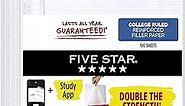 Five Star Loose Leaf Paper + Study App, 4 Pack, 3 Hole Punched, Reinforced Filler Paper, College Ruled Paper, 11" x 8-1/2", 100 Sheets/Pack (38032)