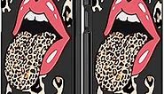 Goocrux for Samsung Galaxy A13 5G Case for Women Girls Cheetah Print Phone Cover Cute Leopard Lips Animal Design Girly Aesthetic with Slide Camera Cover Unique Fashion Cases for Galaxy A13 6.5''