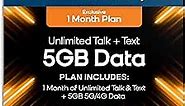 Boost Mobile Prepaid SIM Card | Unlimited Talk & Text | 1 Month 5 GB Data Plan for Unlocked Cell Phones | Pay As You Go I No Contracts