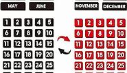 Double-Sided Magnetic Numbers and Months for Dry Erase Calendar Whiteboard, Calendar Magnets for Magnetic Whiteboard and Refrigerator Calendar(0.55”x0.55”)