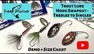HOOK SWAPOUT - TREBLES TO SINGLES ON TROUT LURES - DEMO + GAMAKATSU SIWASH HOOK CONVERSION CHART!