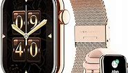 Smart Watch(Answer/Make Call), 1.85"HD Smart watch for Women Waterproof, 100+ Sport Modes, Fitness Activity Tracker Heart Rate Sleep Monitor Pedometer, Smart Watches for Android iphone,Rose Gold